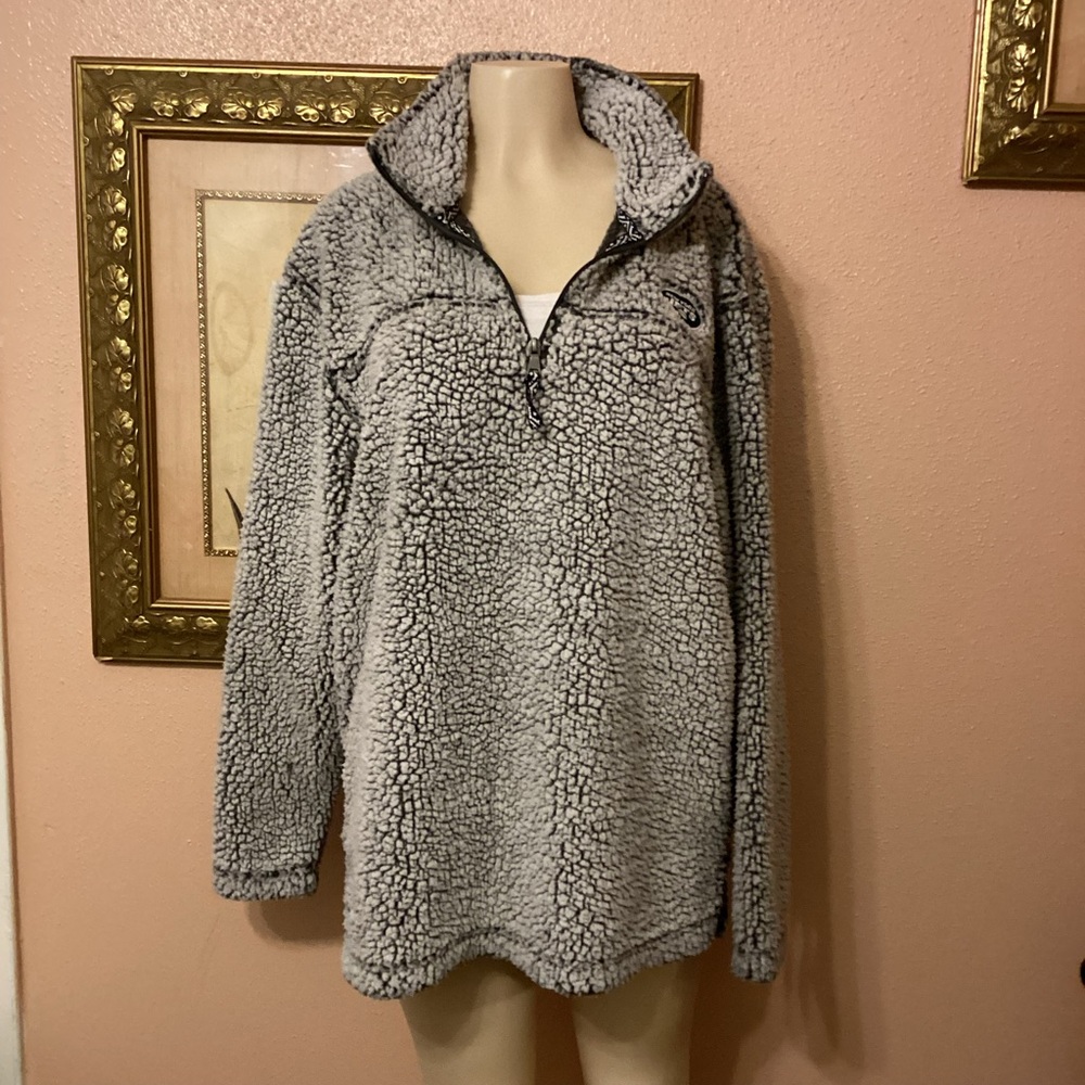 Cozy Gray Sherpa Pullover Sweater